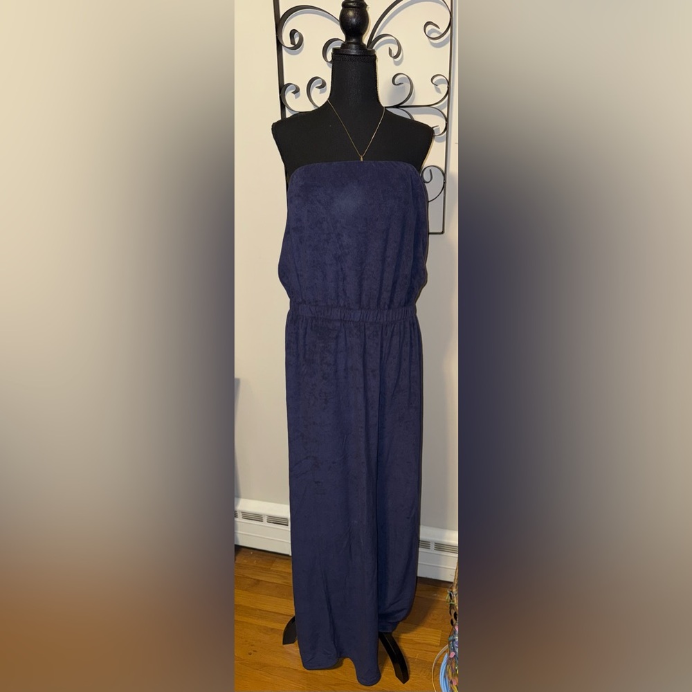 aerie Navy Strapless Jumpsuit